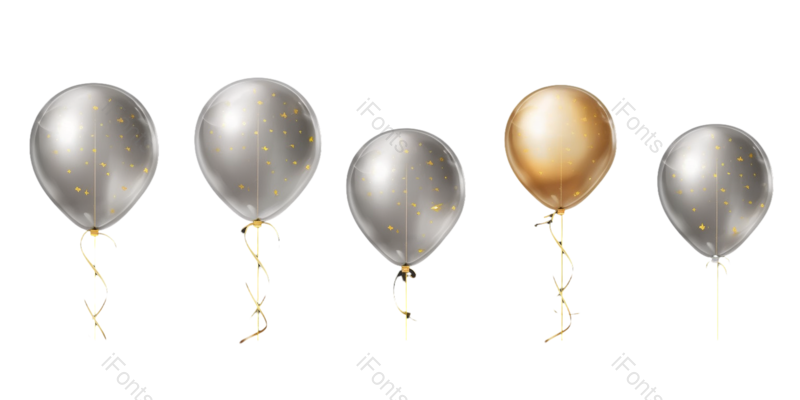 节日图片,婚礼元素,五彩纸屑PNG,气球免抠素材